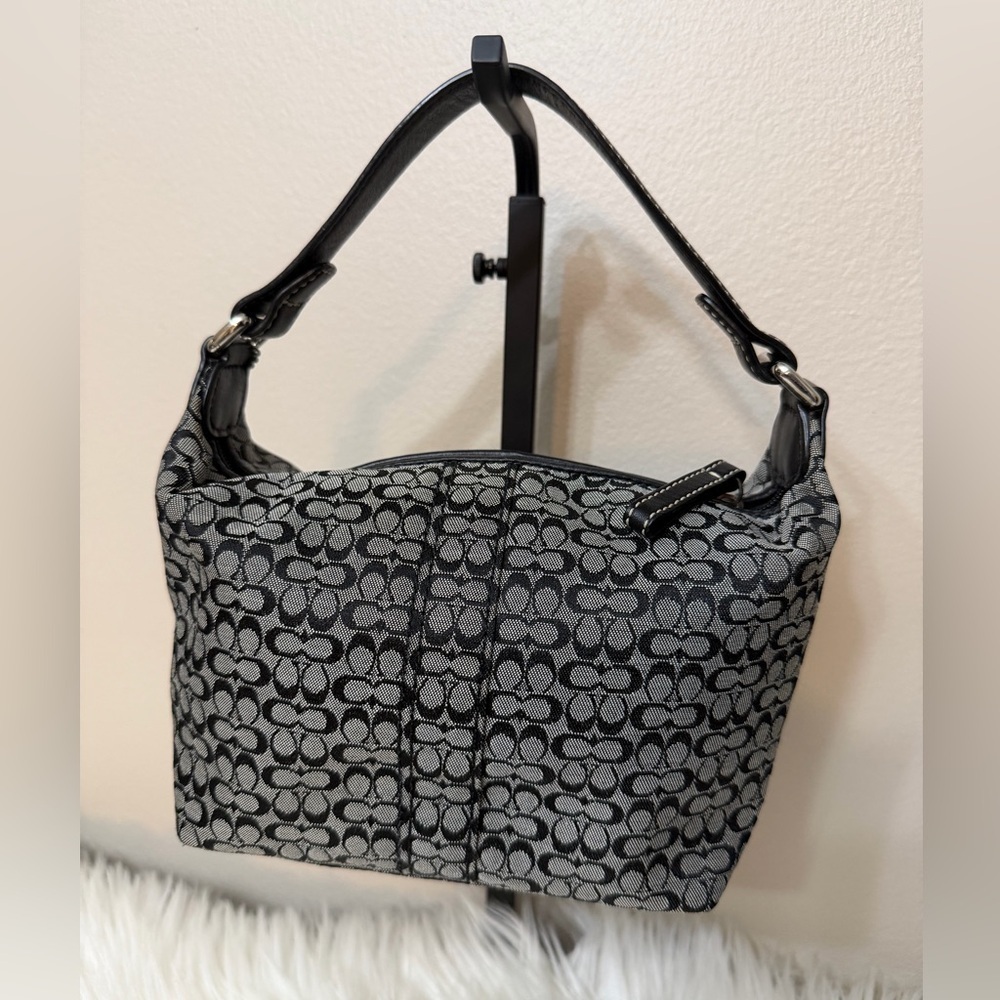 Coach Monogram Black and Gray Shoulder Bag